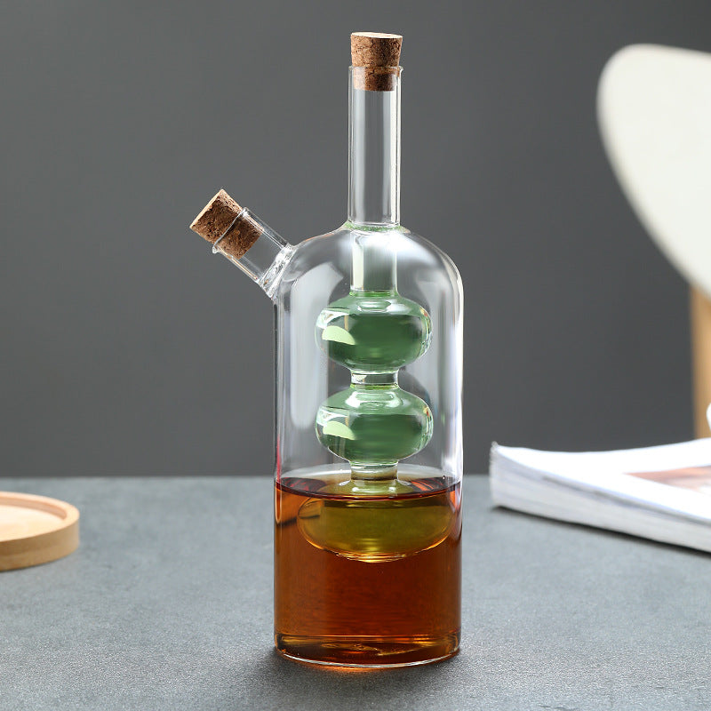 Heat-resistant Glass Soy Sauce And Vinegar Bottle, Dual-use Sealed Oil Bottle