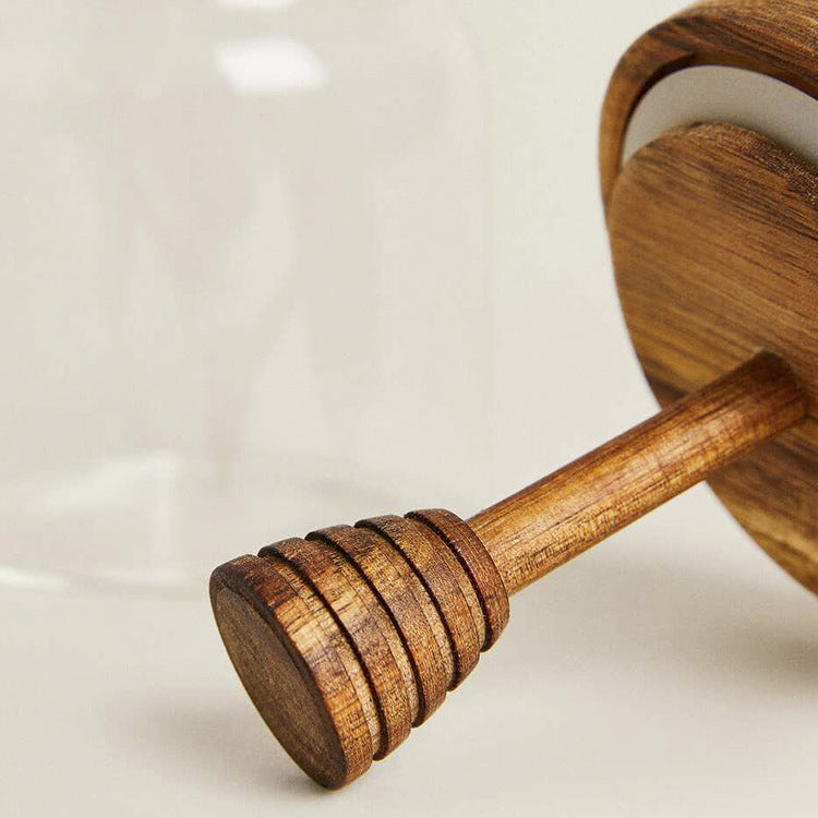 Round Glass Jar With Acacia Wood Lid