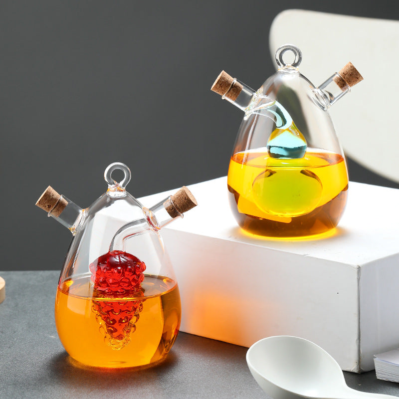 Heat-resistant Glass Soy Sauce And Vinegar Bottle, Dual-use Sealed Oil Bottle