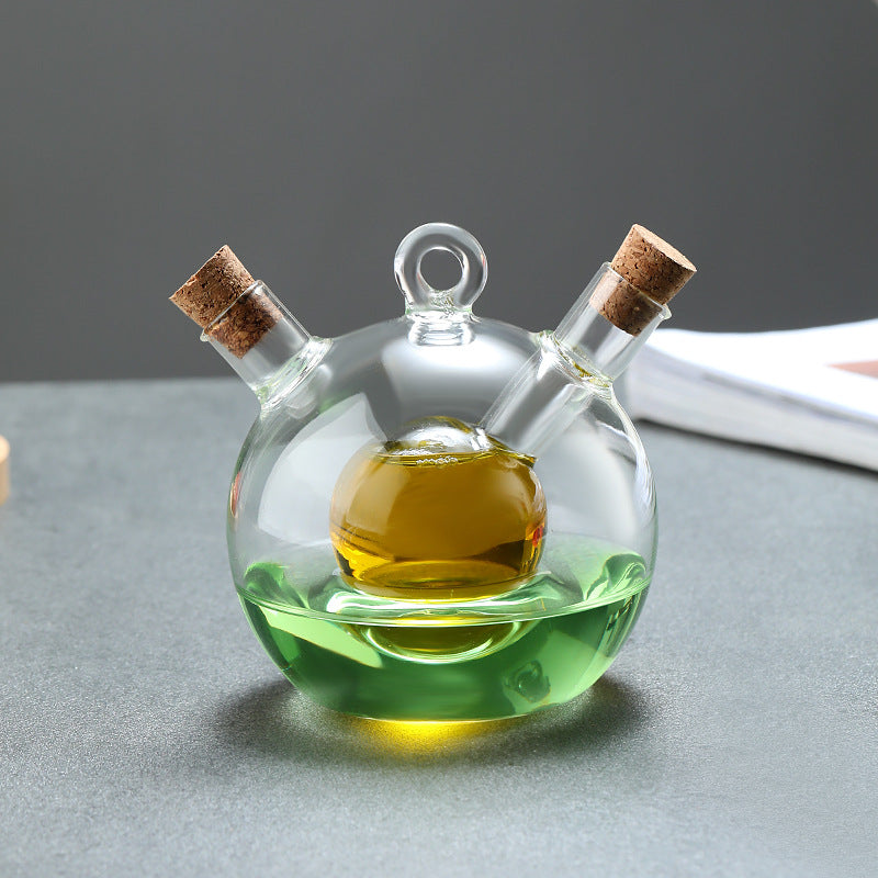 Heat-resistant Glass Soy Sauce And Vinegar Bottle, Dual-use Sealed Oil Bottle