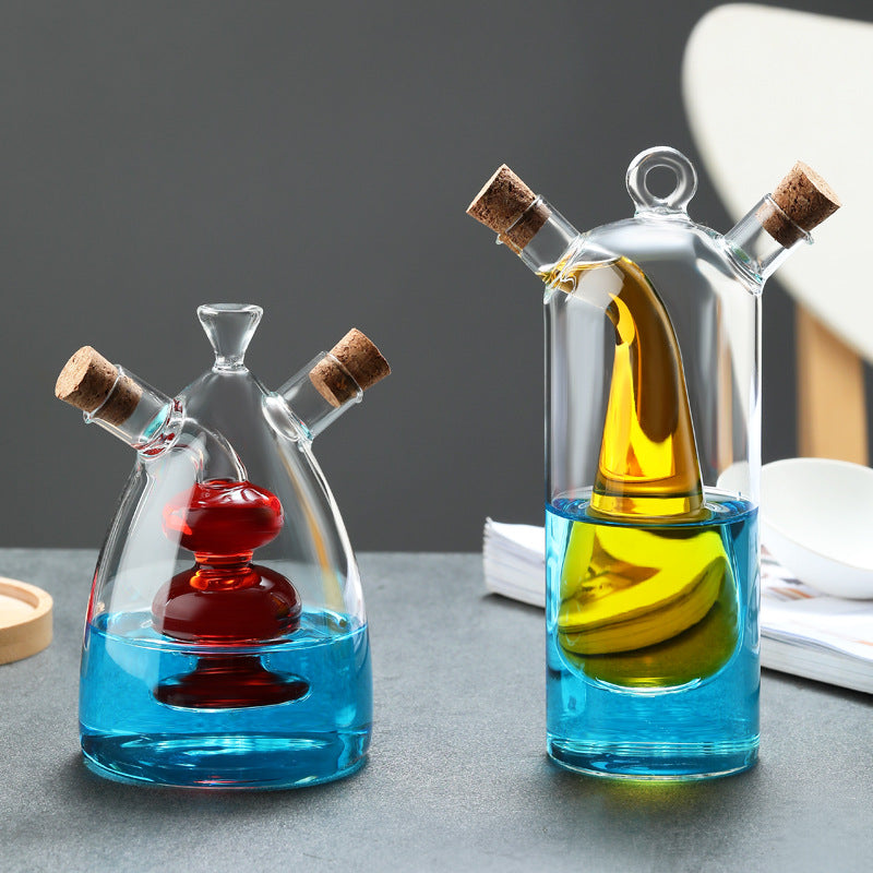 Heat-resistant Glass Soy Sauce And Vinegar Bottle, Dual-use Sealed Oil Bottle