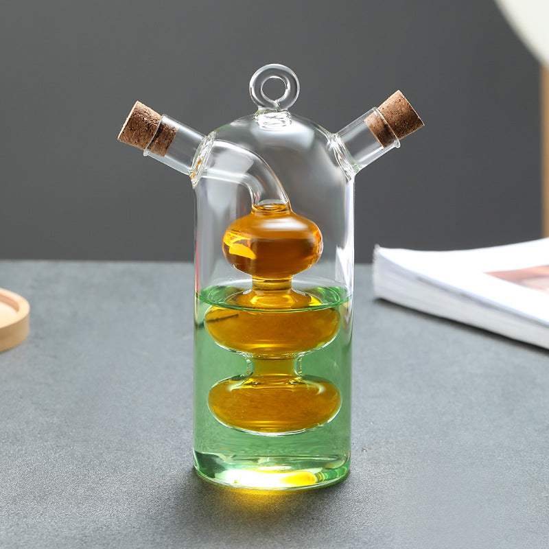 Heat-resistant Glass Soy Sauce And Vinegar Bottle, Dual-use Sealed Oil Bottle